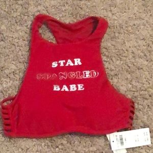Hollister extra small red halter top
